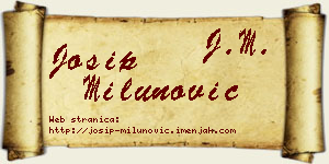 Josip Milunović vizit kartica